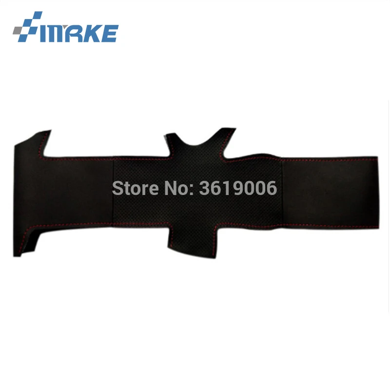 

For Toyota Corolla 2004-2006 High Quality Hand-stitched Anti-Slip Black Leather Red Thread DIY Steering Wheel Cover