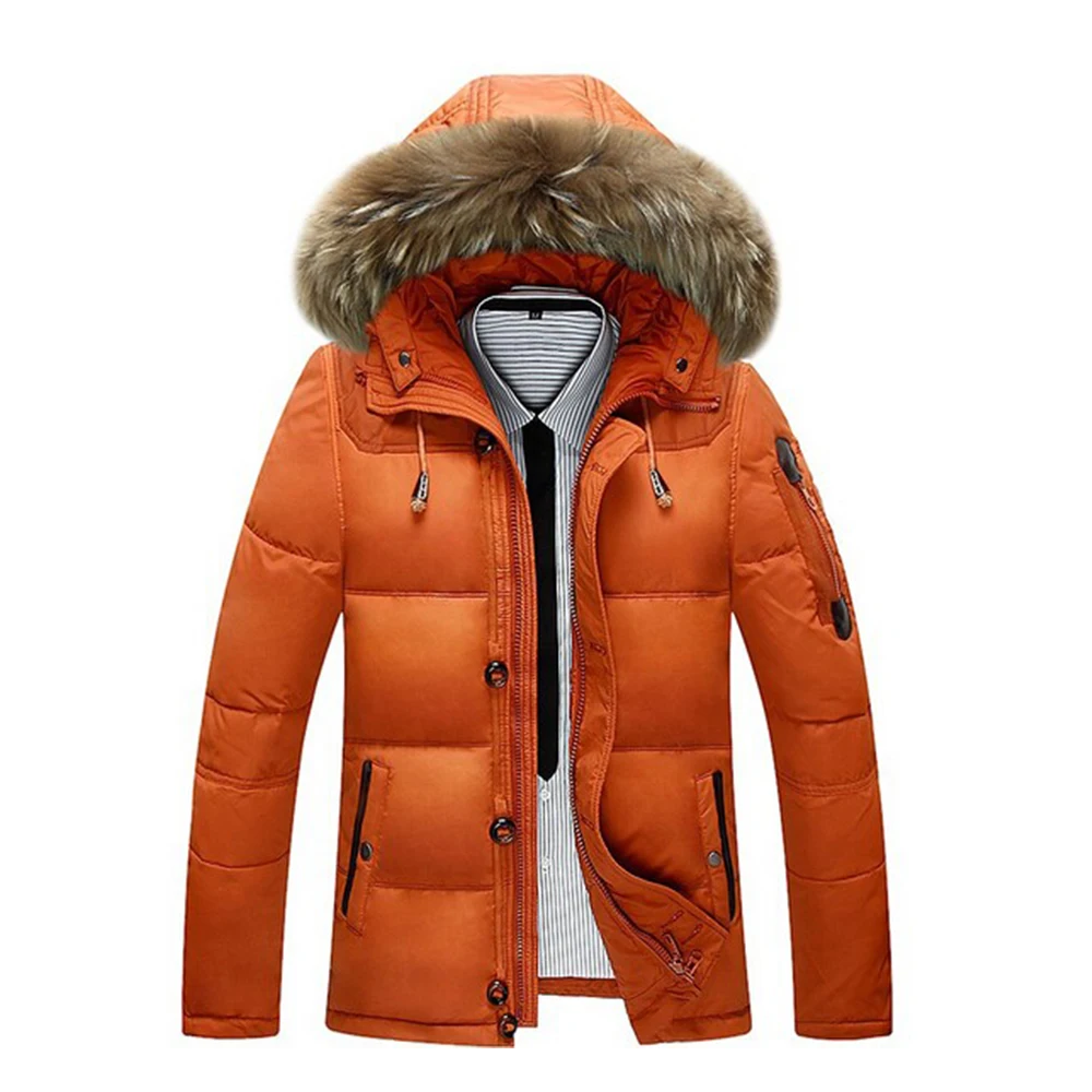 

New Fashion Men's Winter Jacket -30 Degree Snow Outwear Men Warmth Thermal Hooded Snow Coats Male Solid Down Coats M-3XL