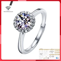 moissanite ring silver moissanite ring 1ct 6 5mm round cut 925 silver gold plated classic 6prongs women solitaire rings