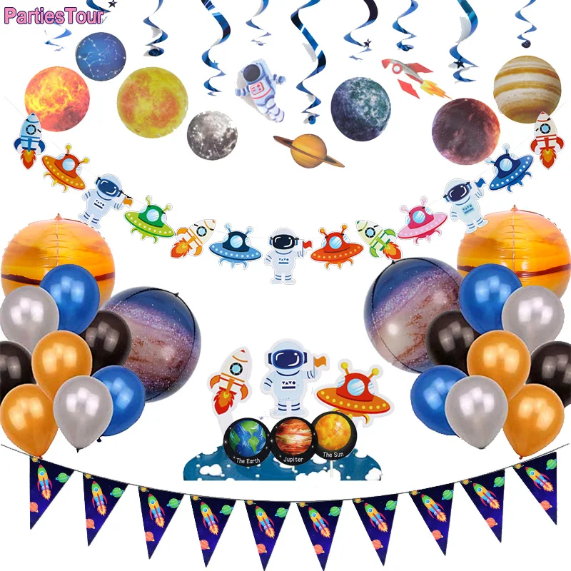 Космического пространства космонавты и ракеты Фольга шар для маленьких