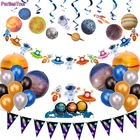 Космического пространства космонавты и ракеты Фольга шар для маленьких мальчиков пользу игрушка с днем рождения планеты исследовать землю тема подвесные украшения для вечеринки