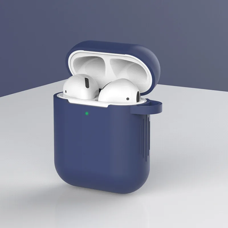 Силиконовый беспроводной чехол для наушников с Bluetooth AirPods 2 защитный аксессуары