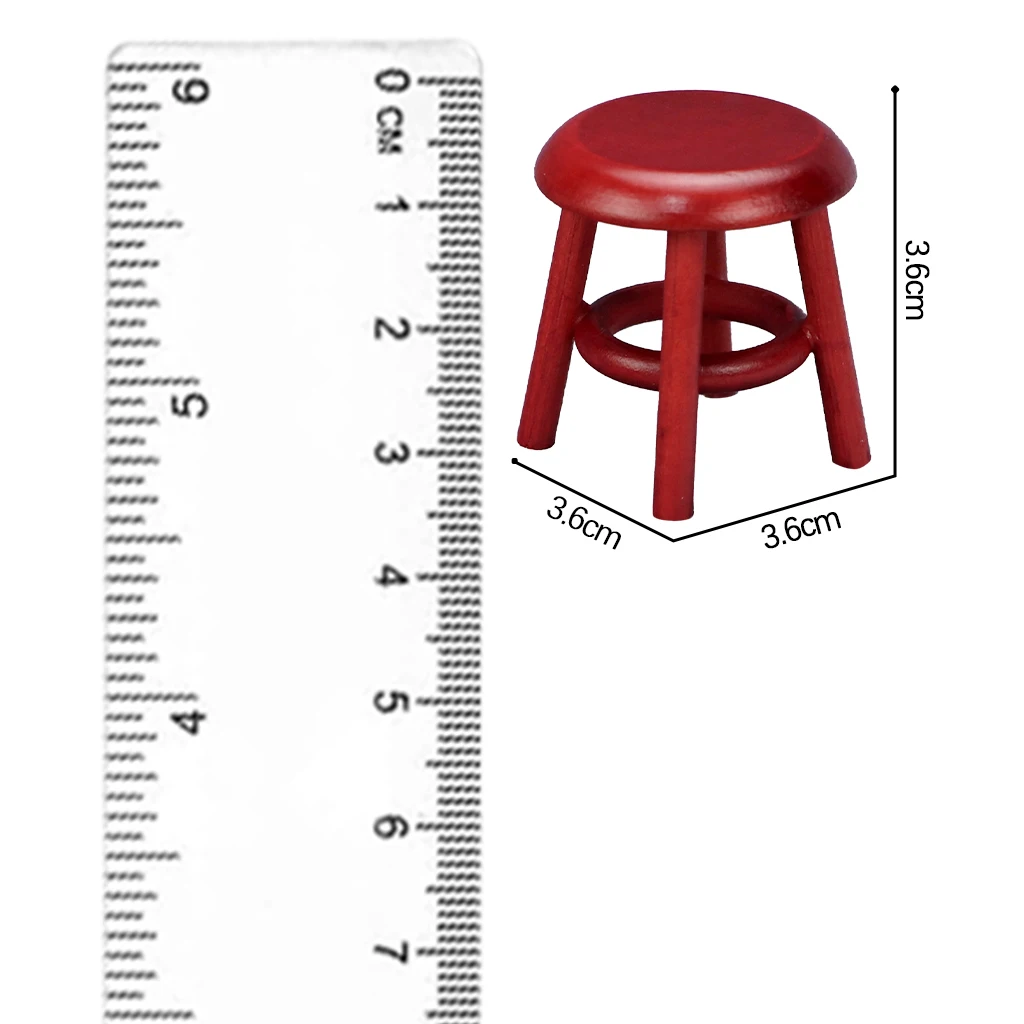 

Деревянный миниатюрный табурет ручной работы из березы, для кукольного домика масштаба 1/12, для дома, гостиной, бара, современная модель мебе...