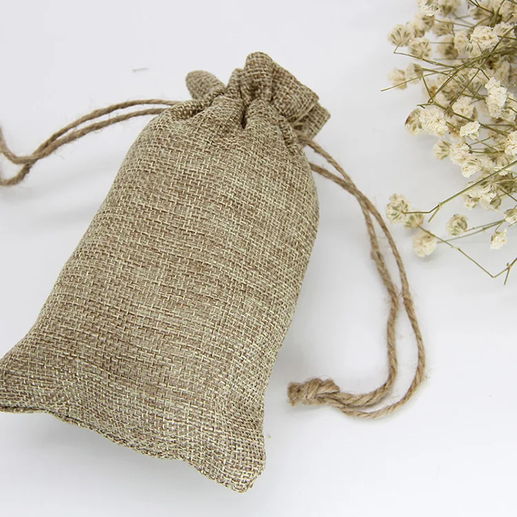 Винтажные джутовые мешочки на шнурке в стиле ретро подарочные пакеты для