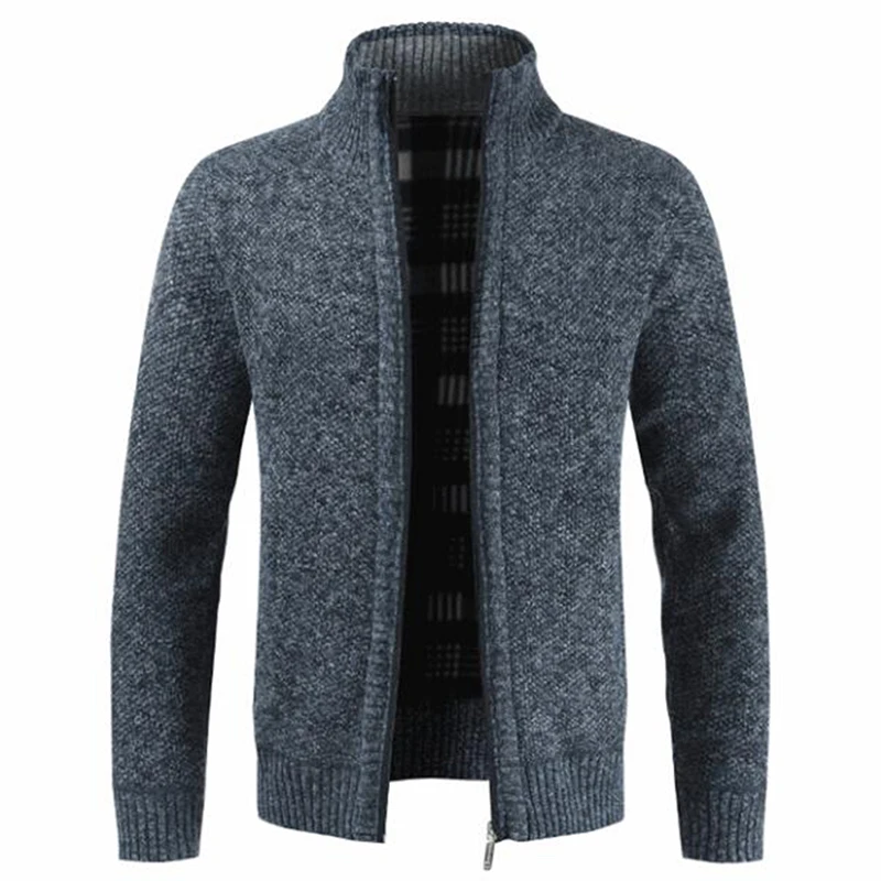 

Men Solid Color Knitted Jackets Autumn Winter Warm Thick Sweater Cardigan Coats Casual Knitwear Streetwear Male Clothing