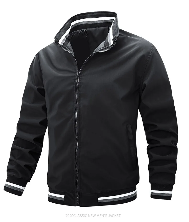 

New casual jacket color sports stand collar versatile fashion coat Mens Fashion Jackets