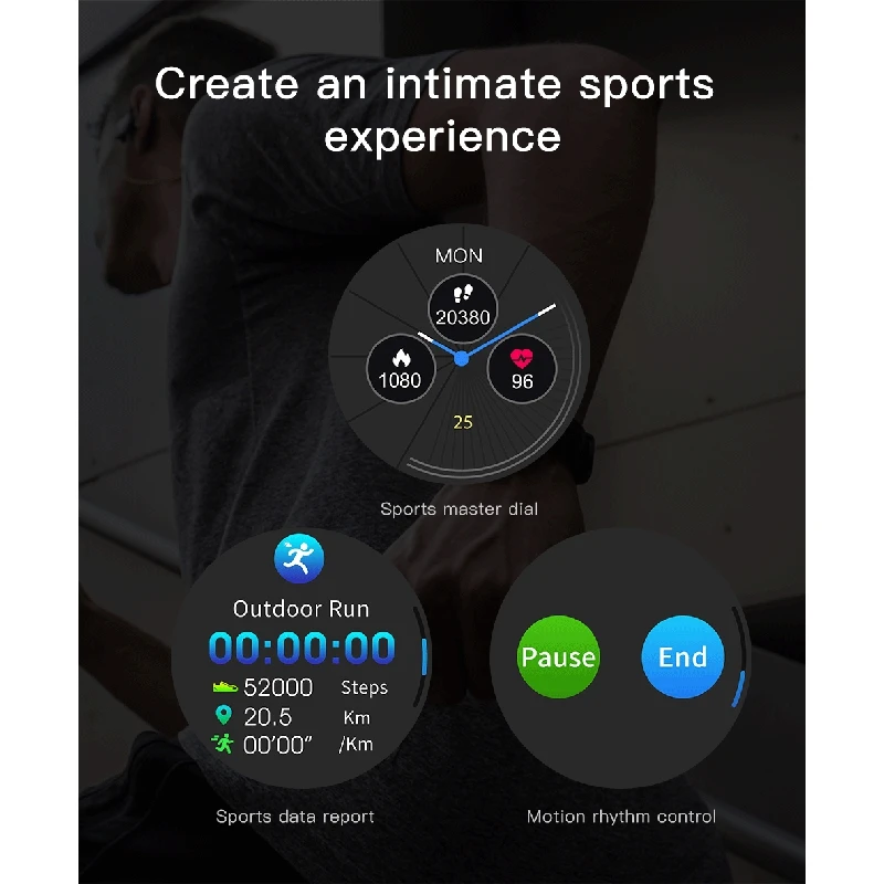 

Sports Smart Watch with Heart Rate Monitor Sleep Blood Pressure Tracker Watch Band Calorie Counter Pedometer