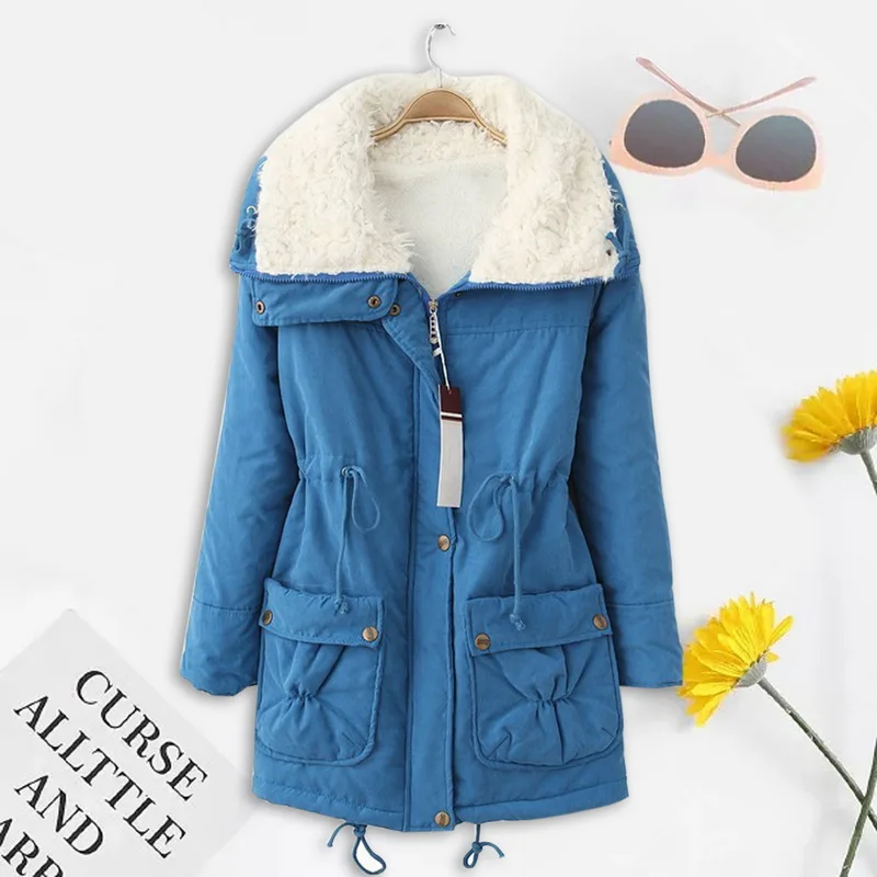 Женское модное зимнее хлопковое пальто женская тонкая верхняя одежда из