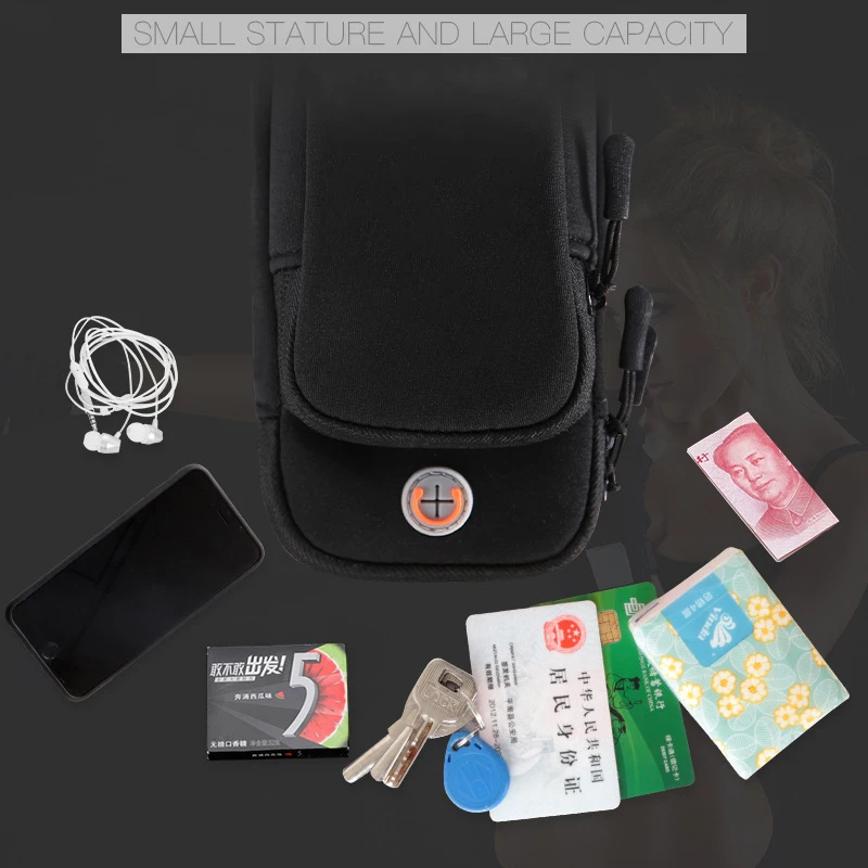 Двойной карман на молнии нарукавники ремень для бега сумка занятий спортом