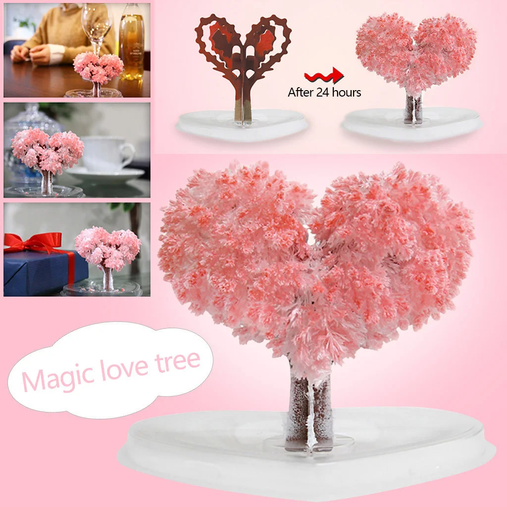 

Креативное цветущее бумажное дерево в форме сердца цветное волшебное растущее дерево игрушка 5 мл волшебное искусственное дерево Сакура де...