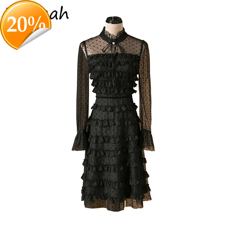 

Women Summer Fashion Landrace Party Midi Dress Top Shoes Bow Flare Sleeve Dot Printed Ladies Bodycon A-Line Clothes