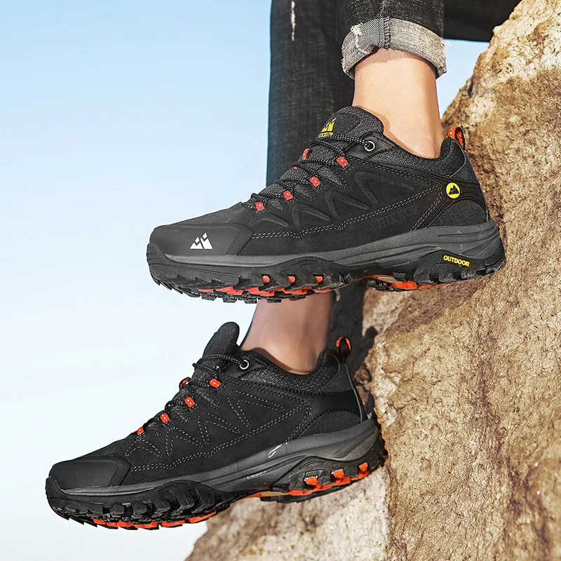 Brand Men's Hiking Shoes Genuine Leather Outdoor Hunting Shoes Men Sport Trekking Walking Mens Tactical Sneakers botas de caza
