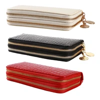 redwhiteblack women double zipper wallets ladies wallet fashion wallet female long design handbag phone bag hot sale