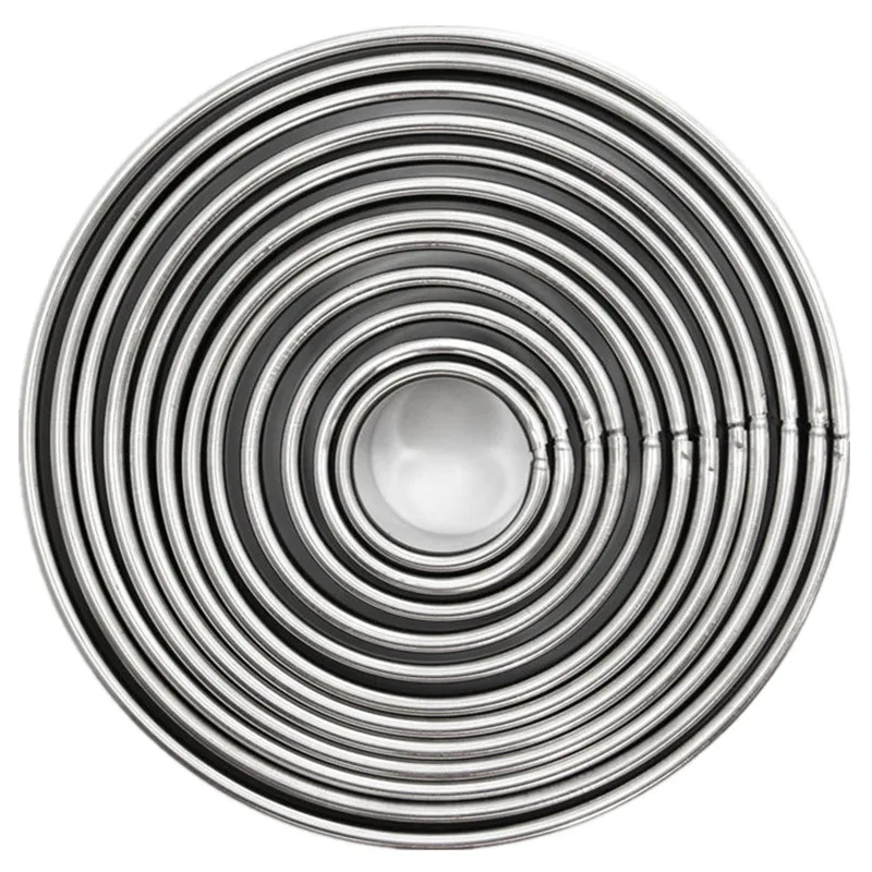 12 шт./компл. из нержавеющей стали круглое кольцо мини мусс овощерезка fondant mold для