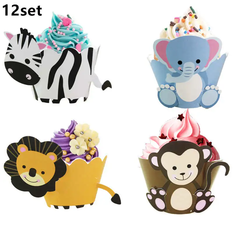 Радуга Единорог бумажные Формы для кексов торт на день рождения с изображением