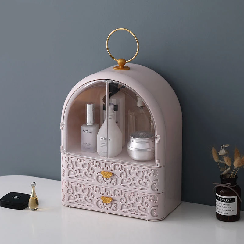 

European Waterproof Cosmetic Storage Box Household Portable Rack Storage Drawer Dustproof Beauty Storage Box