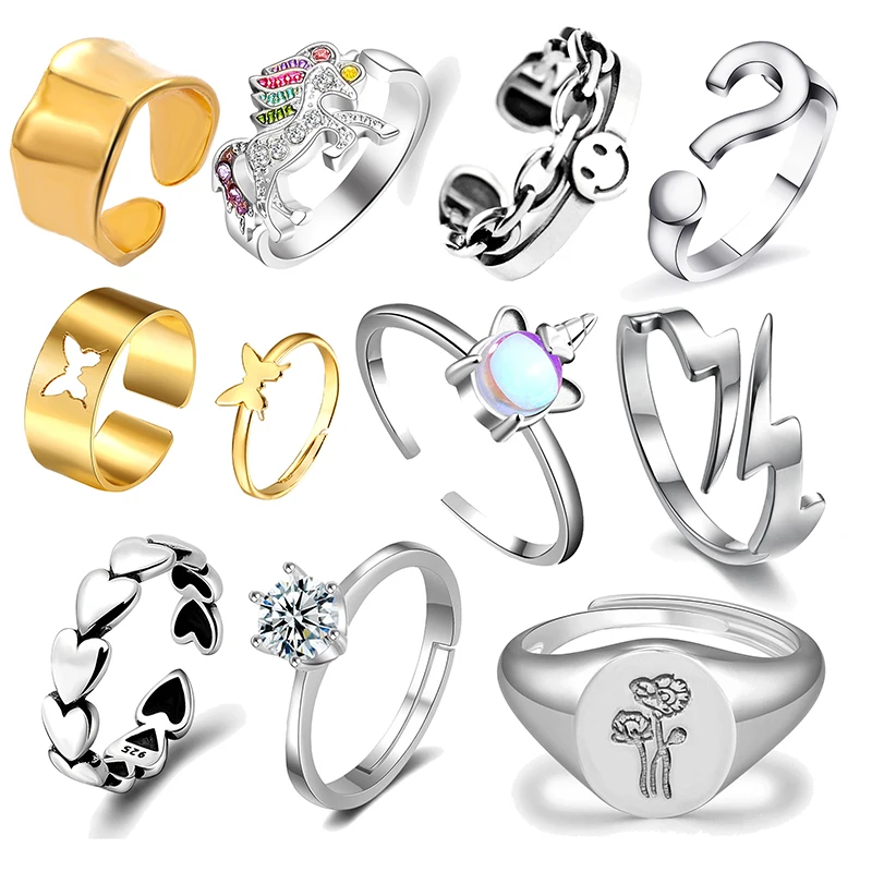 Кольцо регулируемое в стиле хип хоп для женщин и девушек|Кольца| |