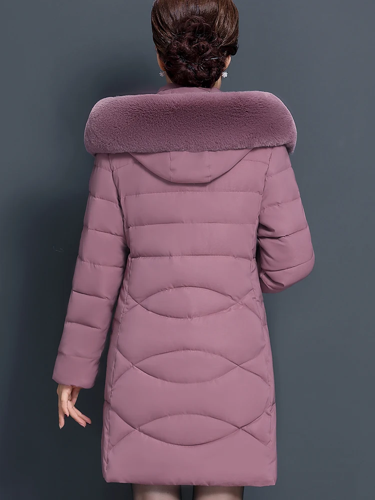 

women winter jacket middle-aged and elderly cotton-padded clothes women's solid color mother coat women's top coat plus size