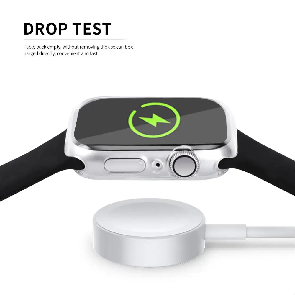 Case for Apple Watch 38mm 42mm 40mm 44mm Soft TPU All-Around Clear Screen Protector Cover Protective Case Series76543 se 41/45mm