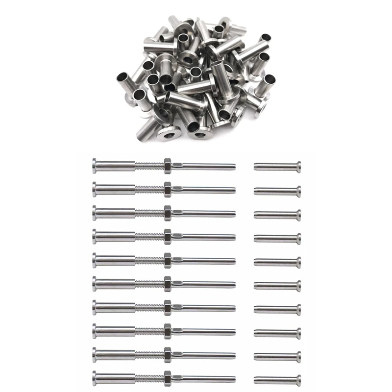 

Protector Sleeves with Stemball Swage Hex Head Threaded Stud Tension End Fitting Terminal Combination Pack