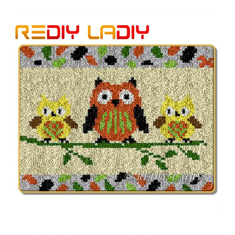 Набор крючков с защелкой сделай свой собственный ковер сова семья вязание