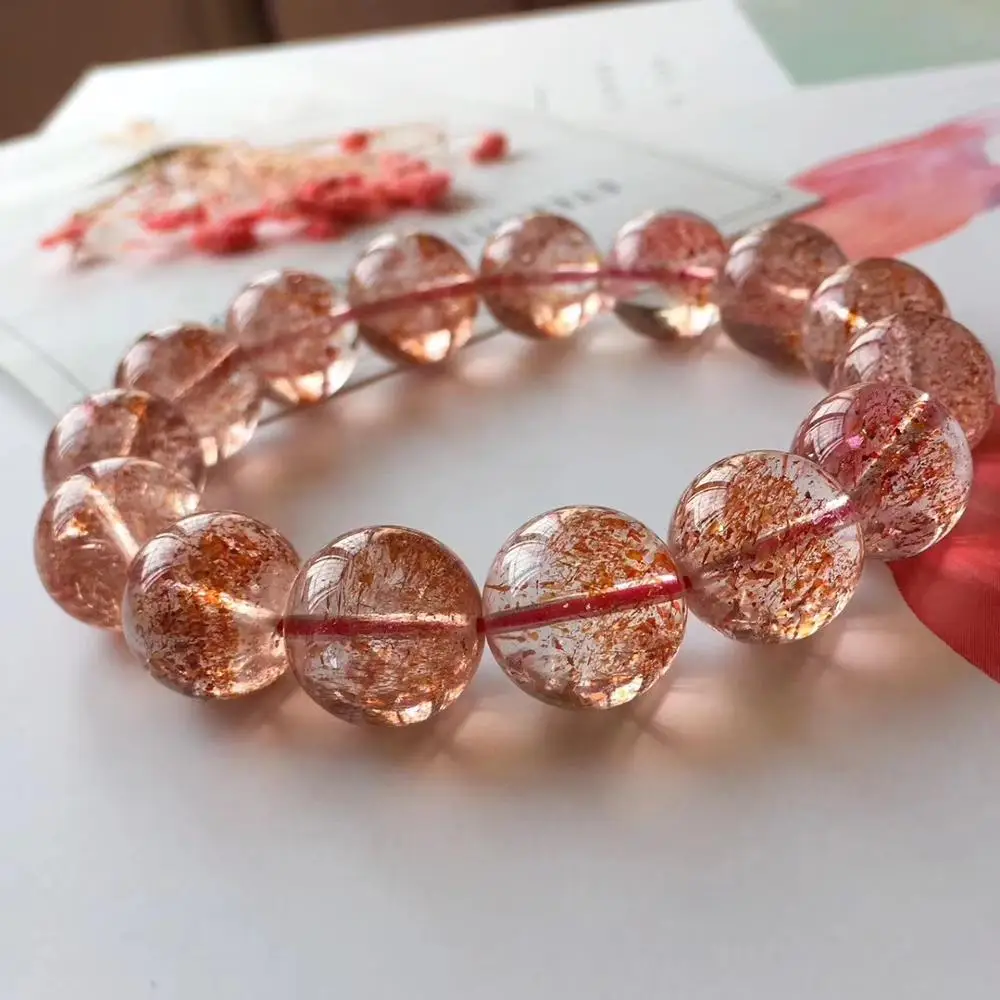 Браслет женский из натурального кварца Lepidocrocite 14 5 мм|Гибкие и жесткие браслеты| |