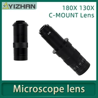 industry video microscope camera objective lens 180 multiples adjustable focus 180x 130x c mount for hdmi vga camera yizhan