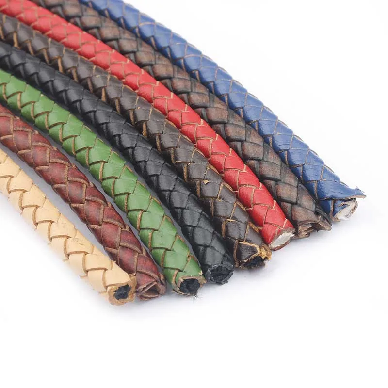 1 метр диаметр 6 мм красный черный синий круглый Боло Плетеный шнур из натуральной