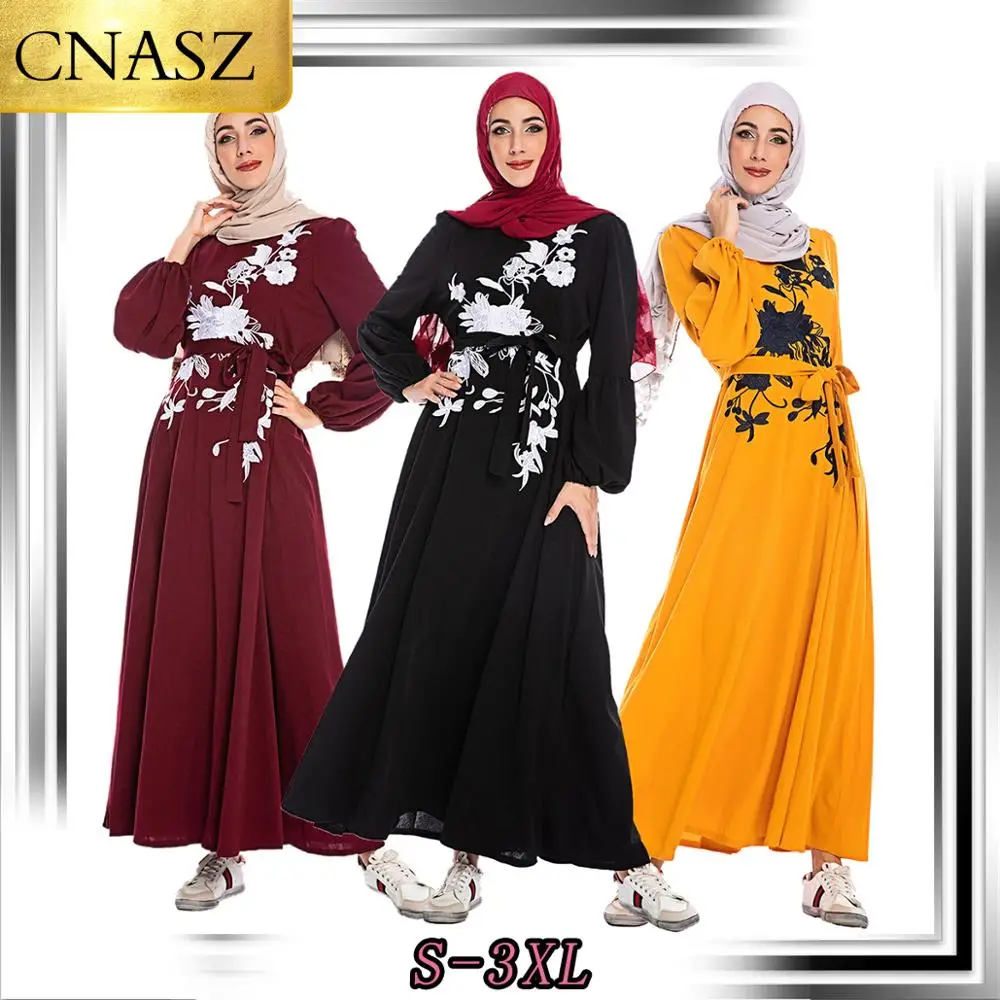 Женское платье с длинным рукавом юбка вышивкой в турецком стиле Дубай Бангладеш