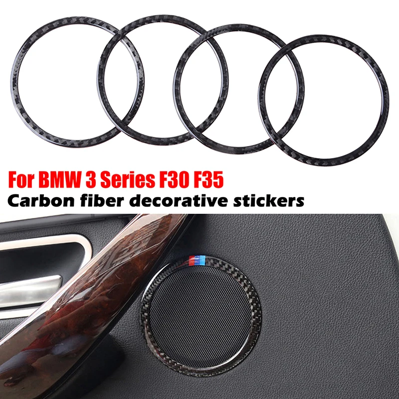 

Car Audio Speaker Trim Real Carbon Fiber Sticker Fit For BMW 3 Series F30 2013-2015,GT F34 2013-2017 Decorative Strip