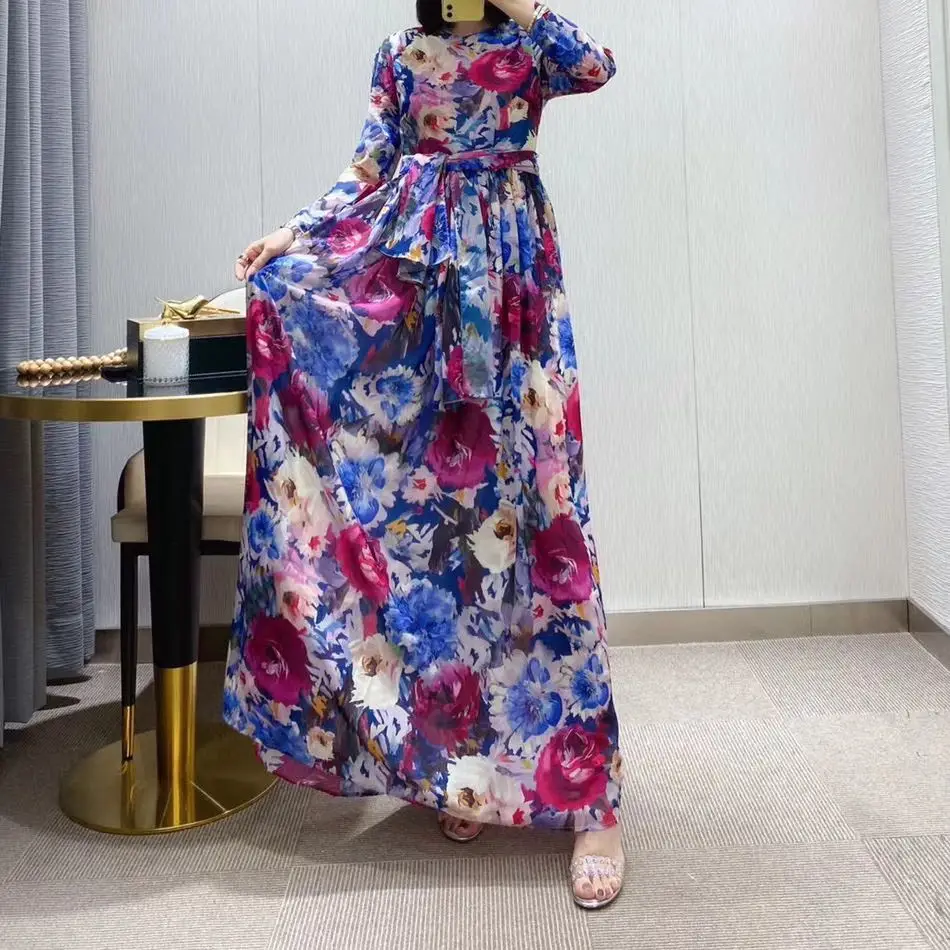 Дизайнерское подиумное платье макси Tingfly женские очаровательные Шифоновые