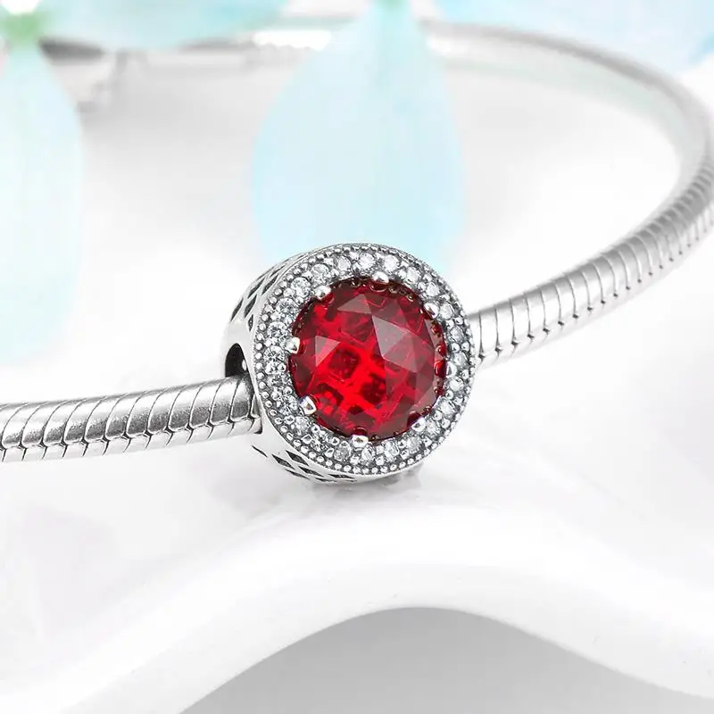 Круглый 925 серебро океан сердца Простой бисерами ювелирное изделие DIY ювелирных