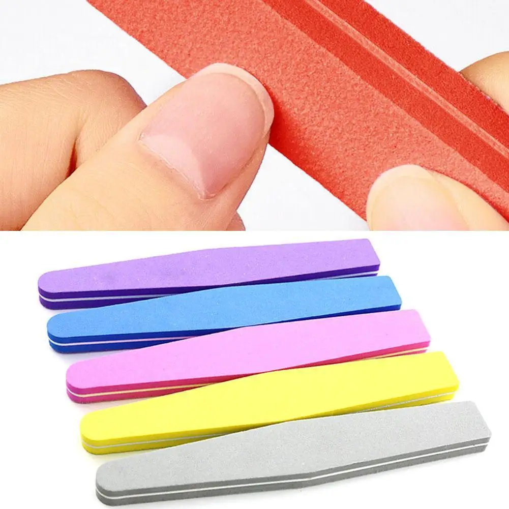 

Pink Sharping Nail Tool Diamond Sponge Rubbing Strips Nail Polish Manicure Trimmer File Art Washable X7M5