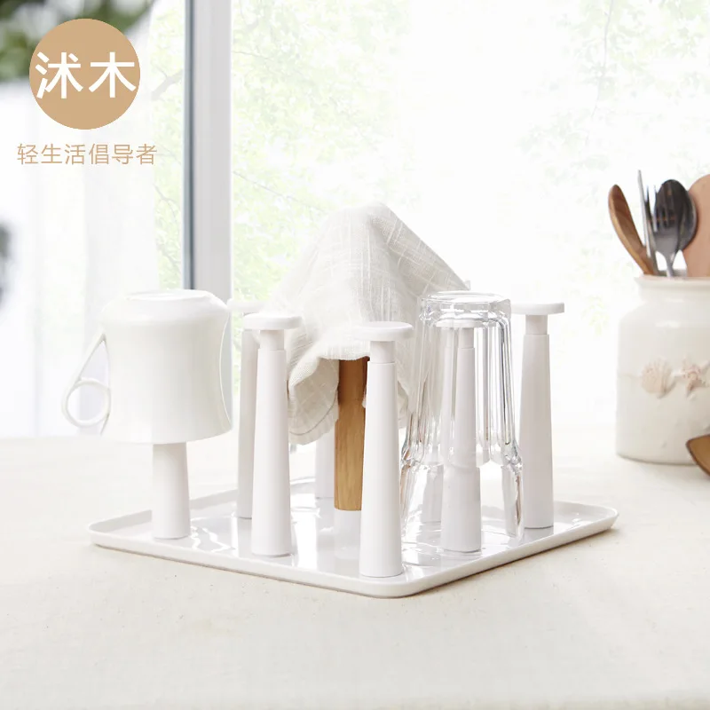 

Japanese Style Household Glass Cup Holder Water Draining Tray Upside down Rack Creative Living Room Fashion Drying Tea Cup Rack