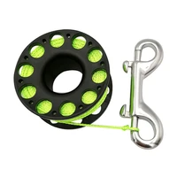 30m scuba diving wreck reel with brass double ended snap clip cave finger spool wreck guide line reel