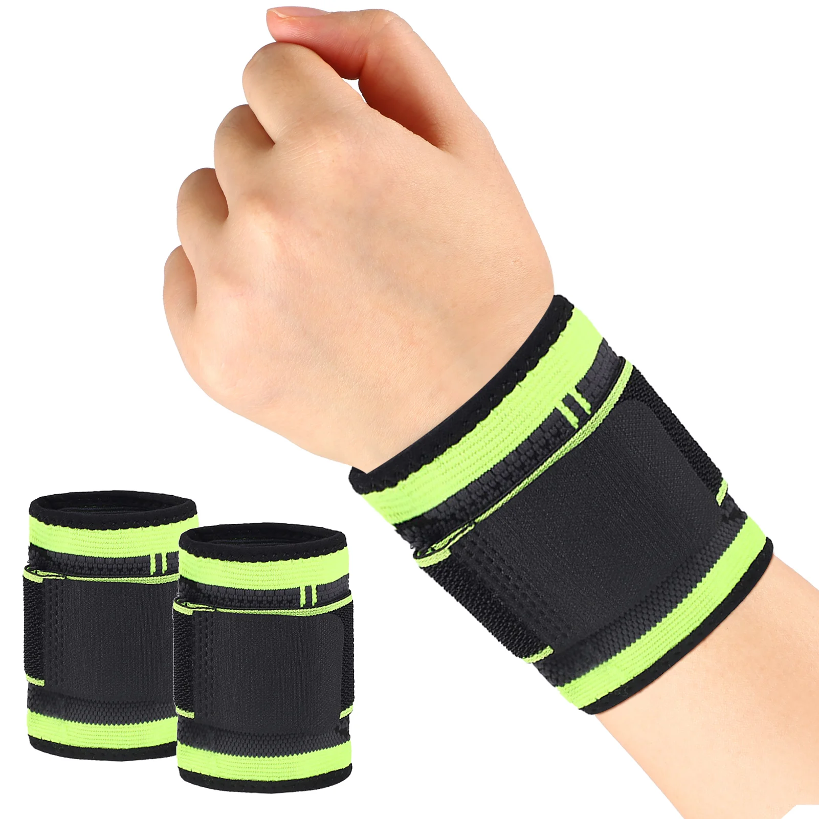 

2pcs Sports Wrist Support Wrists Bandage Wrist Brace Sport Wristband with Adjustable Strap for Gym Fitness Sport Cycling Running