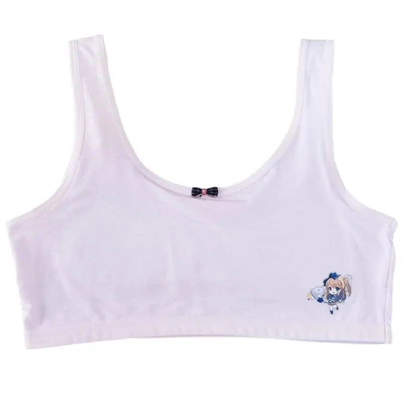 

Puberty Girls Cotton Training Bra Wirefree Bowknot Underwear Cartoon Bralette CORB
