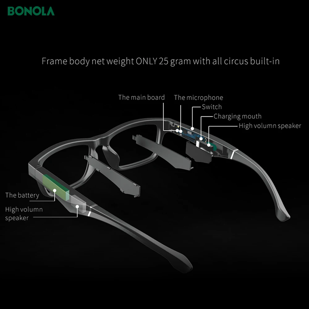 Спортивные умные очки Bonola Bluetooth 5 0 с защитой от звонков и музыки синего света для