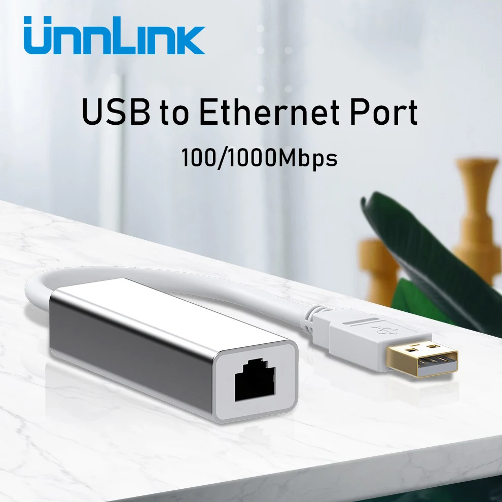 USB Ethernet адаптер Unnlink 2 0 3 100 Мбит/с гигабитный RJ45 Lan сетевой конвертер для компьютера