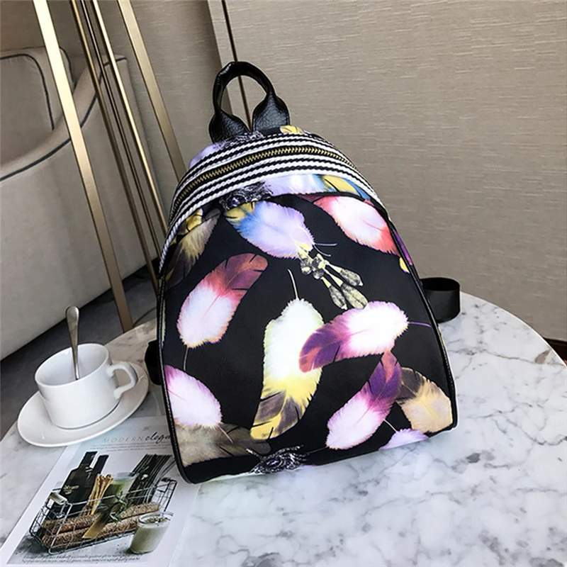 Женский рюкзак на молнии с цветочным принтом в стиле ретро ​​женский школьный