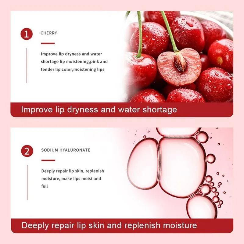

20 Stickers Lip Moisturizing Care Moisturizing Lip Mask Natural Cherry Ingredient Fades Lip Lines Anti-drying Lip Care