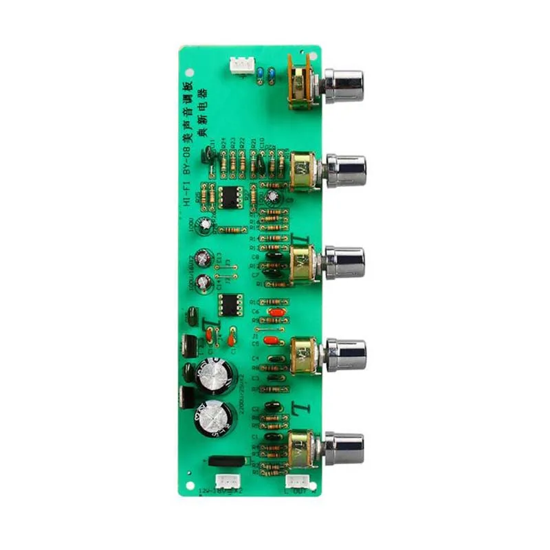 2.0 HIFI AN4558 Audio Preamplifier Bass Midrange Treble Balance adjustable Preamp Finished Board With Tone Control C2-004 | Электроника