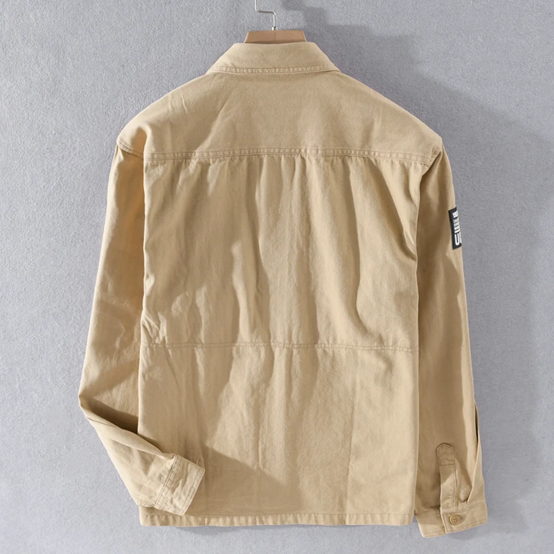 Куртка мужская из чистого хлопка Повседневная Красивая модная однотонная новая