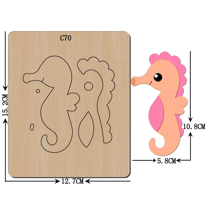 Новые деревянные штампы для скрапбукинга с изображением морской лошади | Дом и