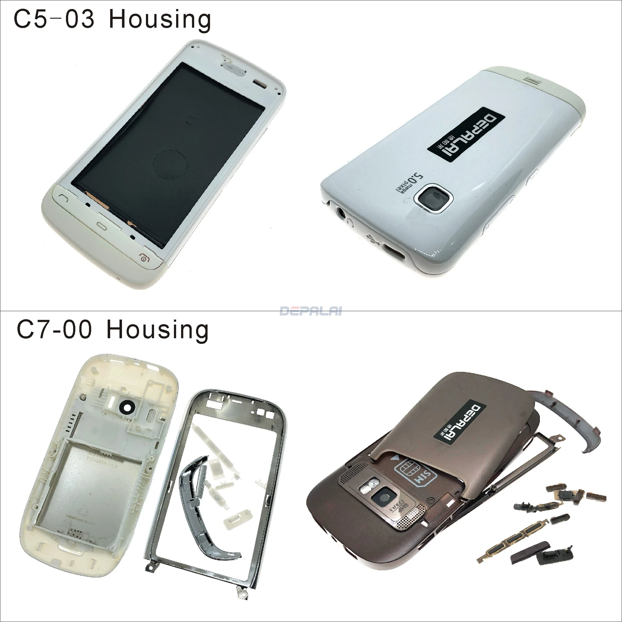 Для Nokia 5800 C5-03 6120 5230 Корпус Передняя Лицевая панель рамка чехол + задняя