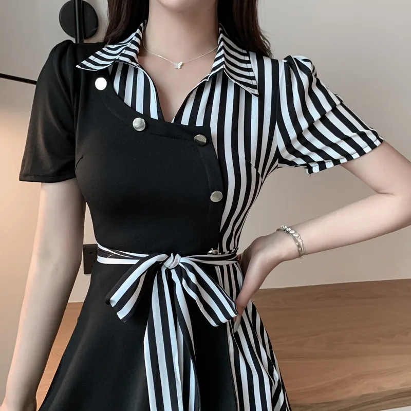 #1928 летние комплекты из двух частей Повседневное платье-рубашка женское