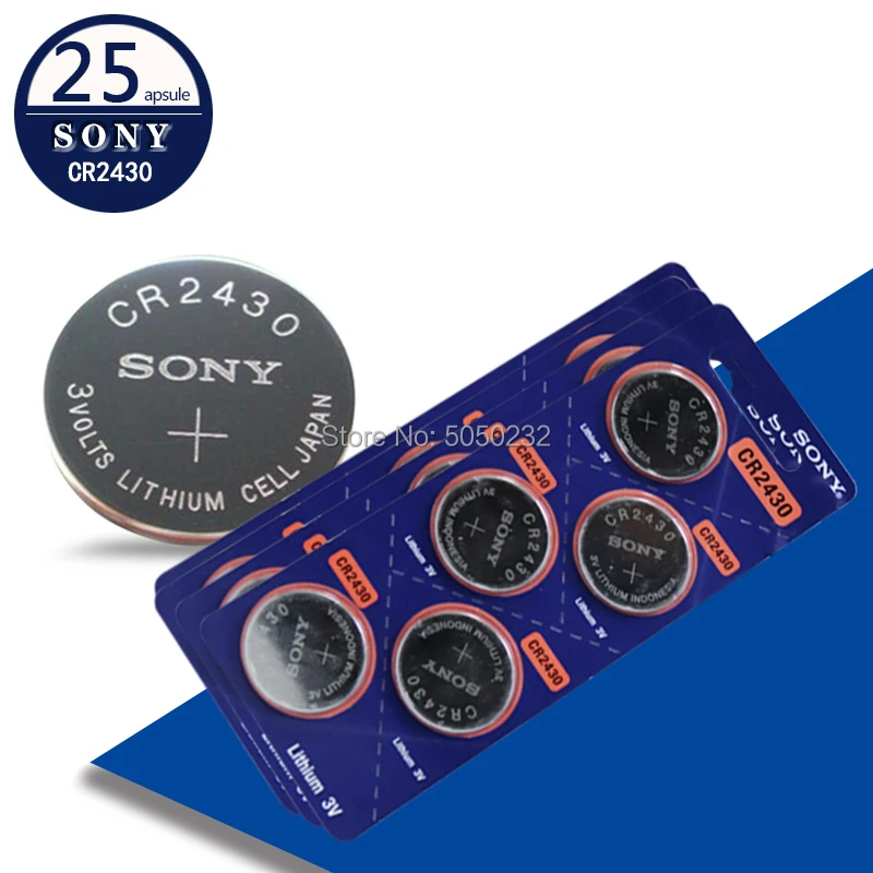 25 шт./лот новый оригинальный Sony CR2430 3V CR 2430 кнопочный аккумулятор автомобильный