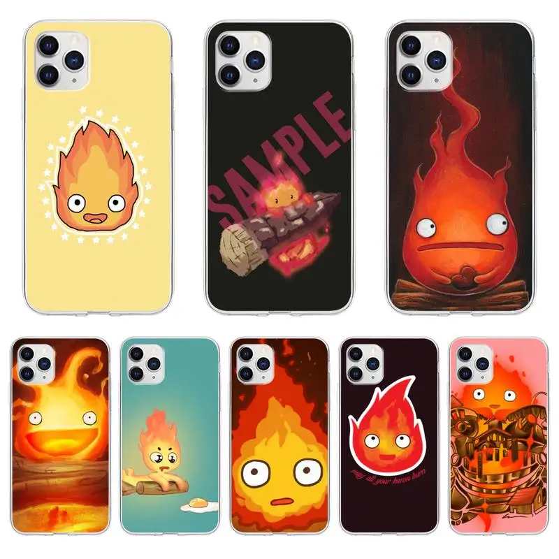 

Cute cartoon fire calcifer Phone Case For iPhone 6 7 8 Plus 11 12 ProMax X XR XS Max Phone Coque