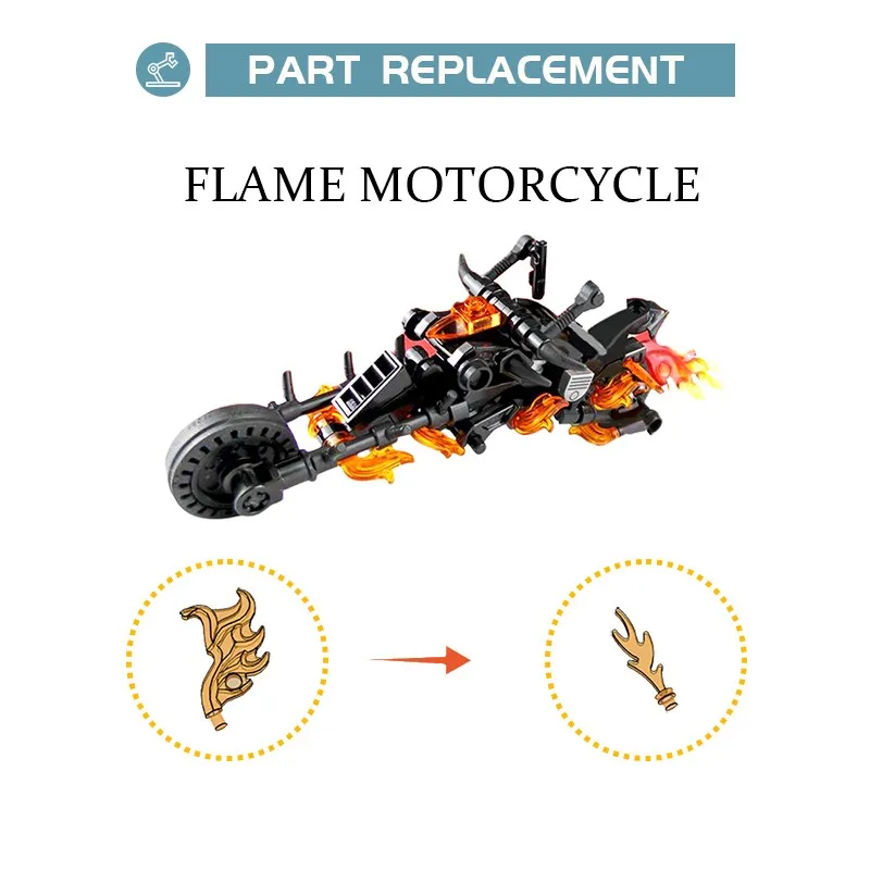 Buildmoc супергерои призрачные всадник мотор модель мотоцикла строительные блоки 111