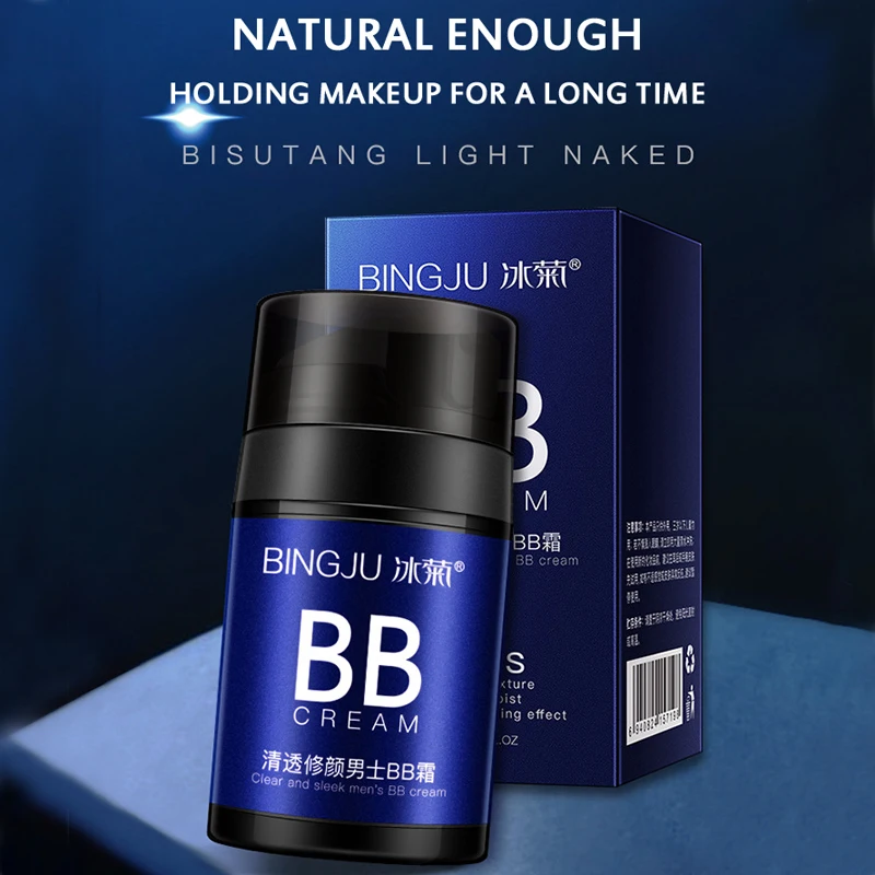 

50g Clear Sleek Men’s BB Concealer Cream Long-Lasting Moisturizing Whitening Natural Brightening Foundation Mens Facial Care